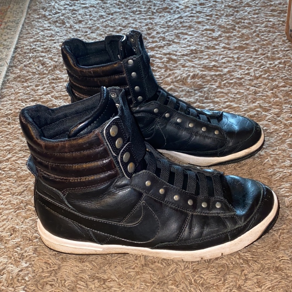RARE Nike gamma force mid elastic lace snap front leather sneakers - Picture 6 of 13